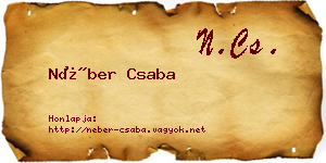 Néber Csaba névjegykártya